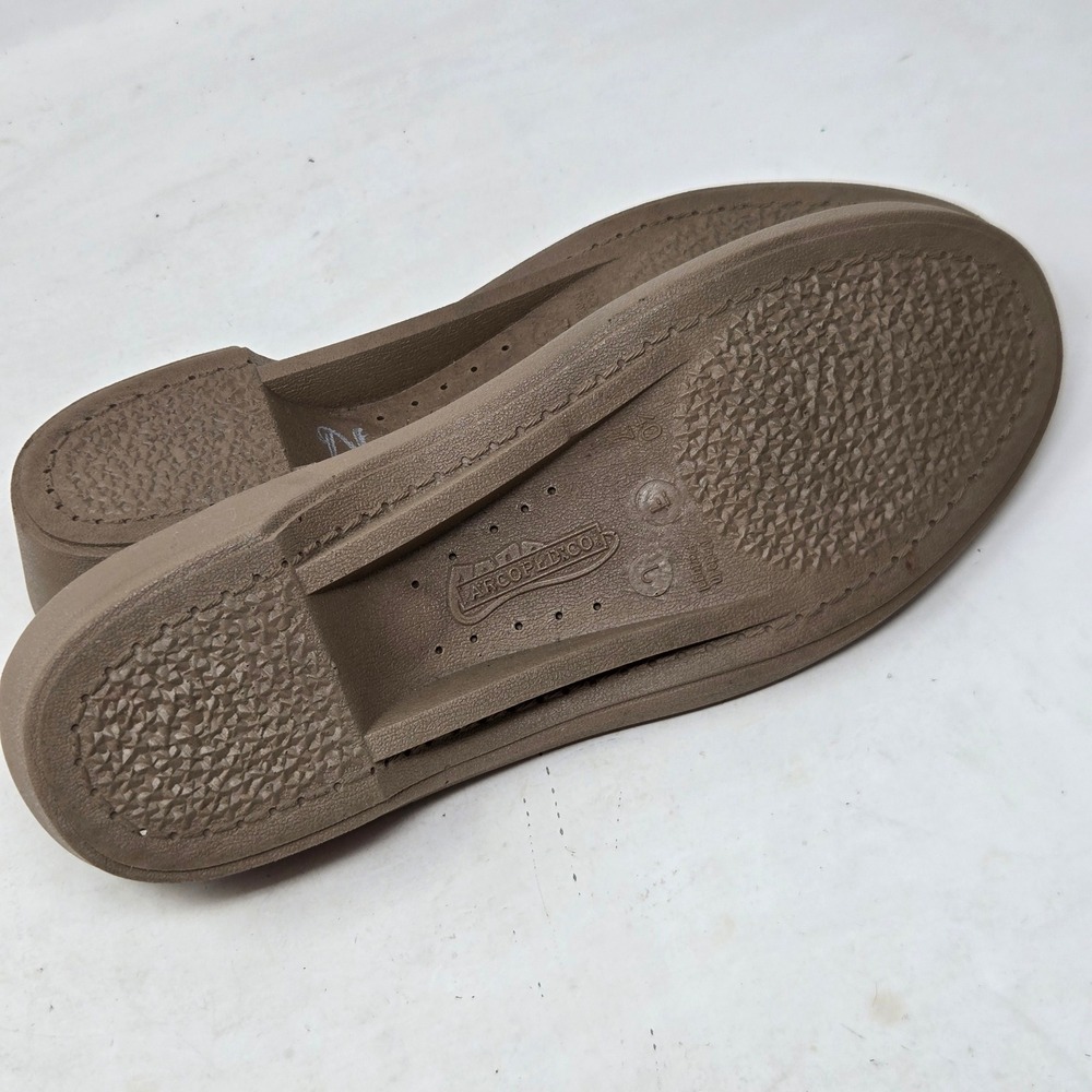 Arcopedico Knit Mules Champagne Gold Beige Stretch Slip On Shoes Womens 40 9-9.5 - Picture 6 of 9
